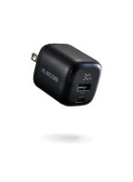 USB充電器 PD対応 30W 2ポート USB-C USB-A 電力ディスプレイ付き GaN 小型 PPS対応 ブラック EC-AC13030BK