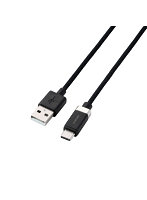 USB-A to USB-C ケーブル 片側磁石 固定 ナイロンメッシュ 1m ブラック MPA-ACECMW10BK