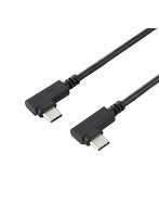 USB Type-C ケーブル 両端L字 やわらか 60W PD 1m USB2.0 480Mbps ブラック U2C-CLLY10NBK