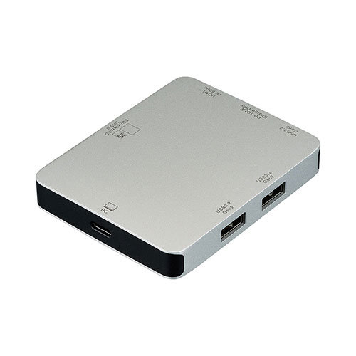ナカバヤシ PD対応 Type-C 7in1 ハイスピード ドッキングステーション 10Gbps 超高速データ転送可能 シルバー UD-C17SL