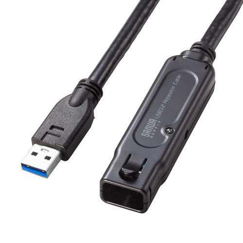サンワサプライ USB3.2アクティブリピーターケーブル10m（抜け止めロック機構付き） KB-USB-RLK310