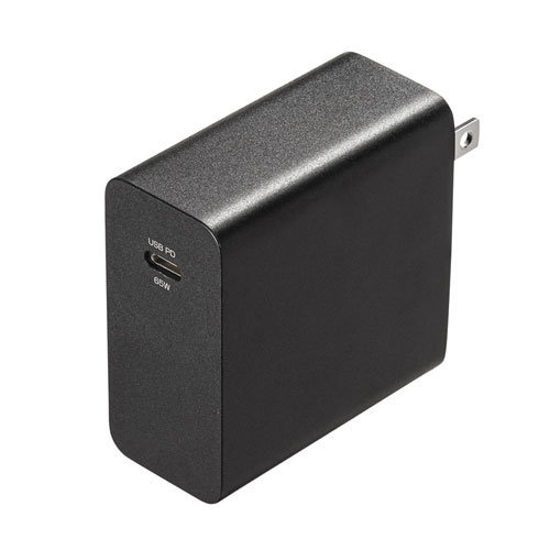 サンワサプライ USB PD対応AC充電器（PD65W・TypeCケーブル付き） ACA-PD91BK