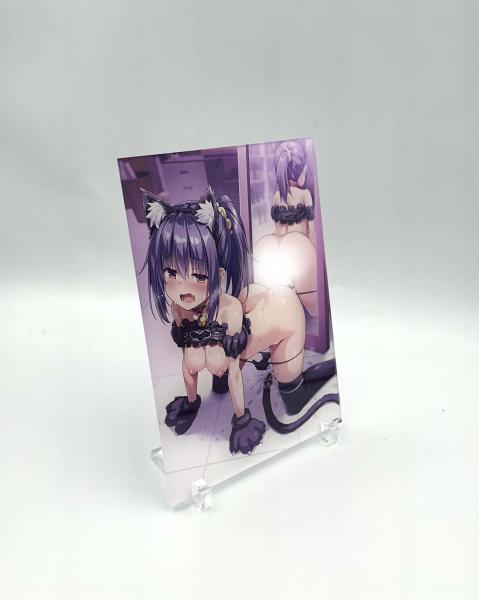 『猫耳コスプレJKのアナルに尻尾プラグを挿して遠隔操作でイタズラしてみた』 A5アクリルパネル 真優 画像2