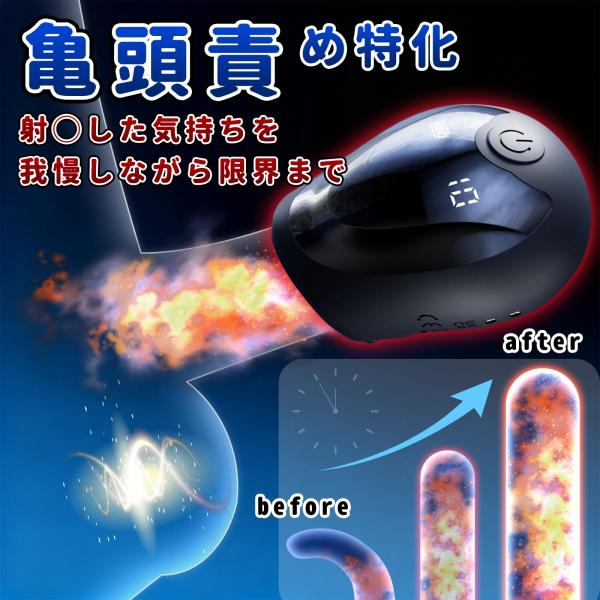 男性用振動リング ヘルメット型 ローター 360°ぐるりと オープン触手 10種類パターン 激震 USBマグネット充電 SM フリーサイズ アダルトグッズ 大人のおもちゃ 画像5