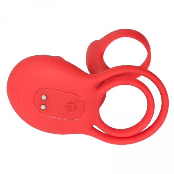 Wバイブリング ローズデザイン 男女兼用 竿も玉袋同時責め 【デュアルモーター＋10種類のリズム】 クリをドキドキ刺激  カップルで簡単プレイ 快感アップ ソフトシリコン SM 画像12