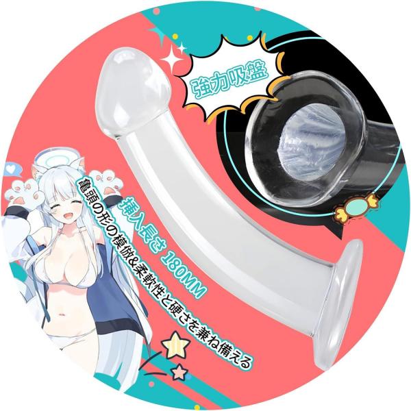 アダルトグッズ 女性用 ディルド（大） アナルグッズ アナルプラグ 人気 「長180mm 直径40mm 極太 透明 吸盤付 リアル 男女兼用 大人のおもちゃ オナニー 透明 吸盤ディル
