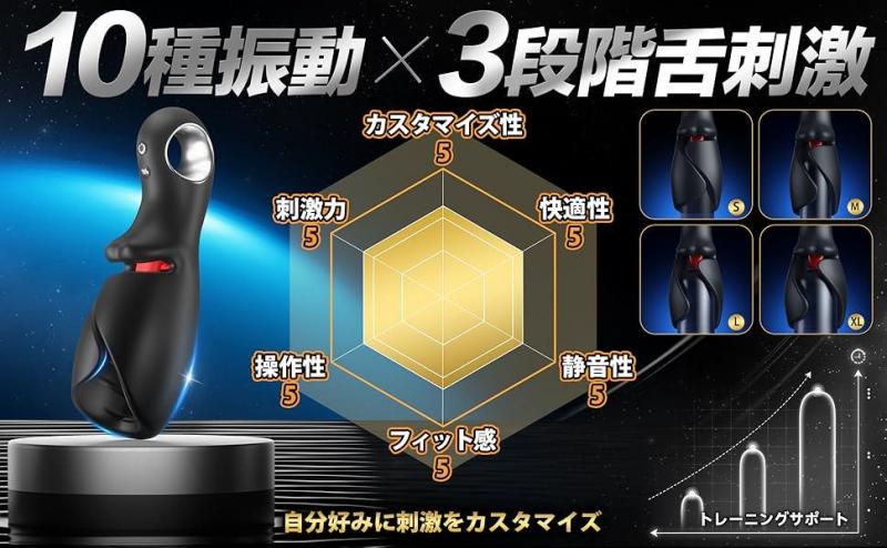 電動オナホール APP連動 10種振動 3段階舌刺激 亀頭バイブ フリーサイズ対応 男性用 オナホ 静音設計 IPX6防水 Type-C充電 遠隔操作 ハンズフリー おなにーグッズ メンズ用 アダルトグッズ250 画像8