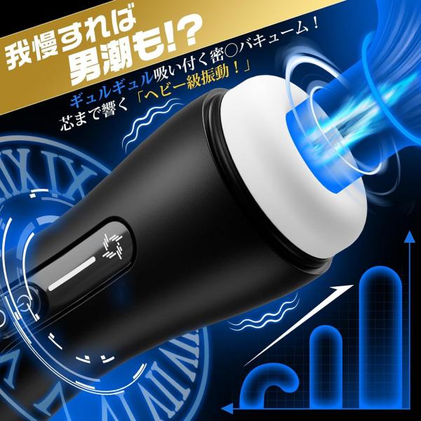 電動オナホール 吸引 振動 ディスプレイ搭載 9種振動 4段階吸引 男性用 オナホ フェラホール Type-C充電 静音設計 着脱式インナー お手入れ簡単 メンズ用 人気253 画像2
