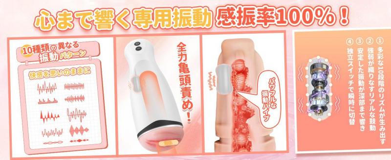 電動オナホ 電動オナホール 男性用【10種振動・10種音声・420g軽量】オナホ 非貫通 肉厚14cm 狭穴 静音35dB USB充電 イヤホン付属 261 画像8