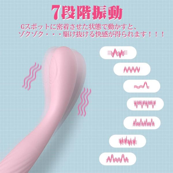 バイブ 女性用 バイブレーター 7種類振動パターン ローター強力 電マ 中イキ開発 加温機能付き USB充電式 静音 初心者向け 大人のおもちゃ アダルトグッズ 111-2 画像2