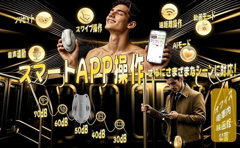 「いつでも、どこでも、新感覚の快感体験!」3in1 メンズバイブ ウェアラブル振動ホール APP遠隔操作対応 9段階振動 高弾力固定ベルト付き 静音設計 通気孔付き IPX6防水 USB磁気充電 メンズ用ホール 大人向けセルフケアグッズ 柔らかシリコン素材 グレー246 画像2