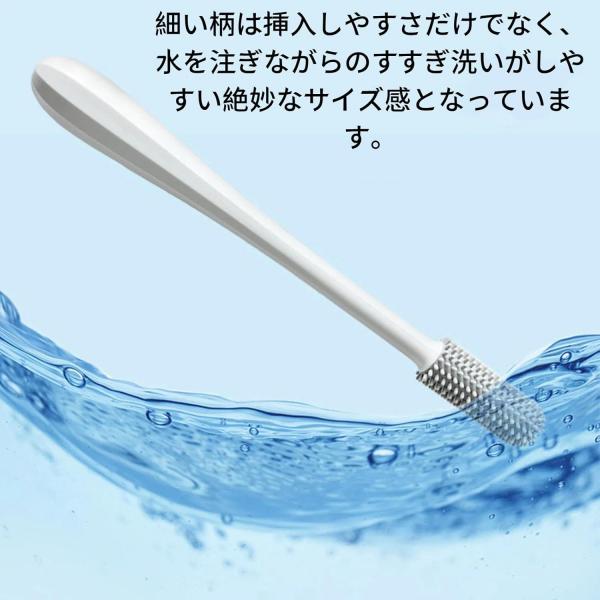 オナホール専用クリーニングブラシ シリコン製 長柄タイプ 洗浄用ブラシ 内部清掃 ツブ付き ソフト素材 時短お手入れツール158 画像6