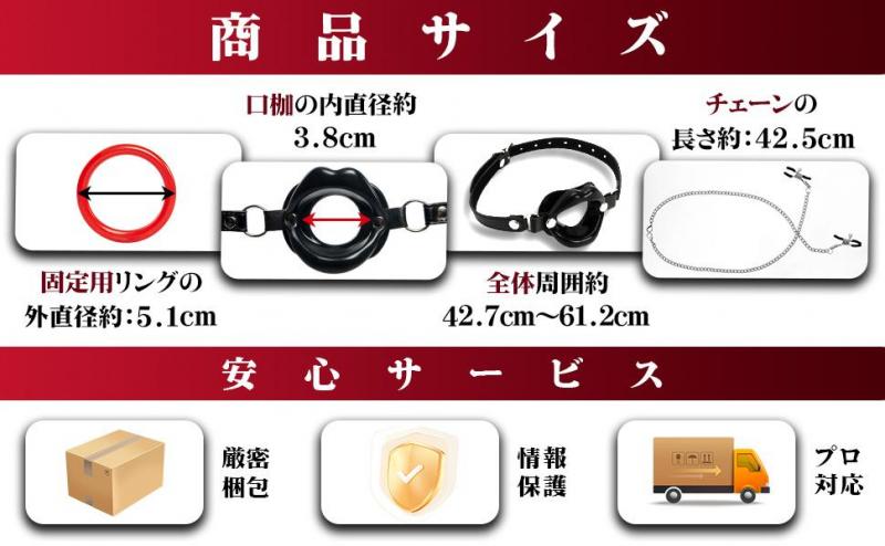 【実用性特化】口枷 乳首クリップ SMグッズ【乳首チェーン付き口枷セット・固定用リング付き】SM 拘束具 女性用 男性用 ボールギャグ さるぐつわ 開口器 唇開き 乳首責め 乳首開発 あだるとグッズ 大人のおもちゃ183 画像10