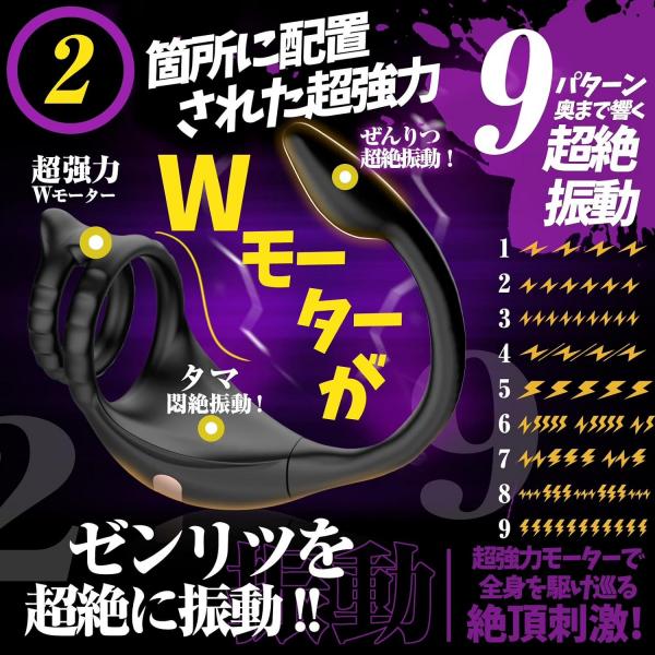 【初心者向け・3点同時刺激】アナルバイブ 男性用 前立腺 アナルプラグ【Wモーター×9種振動×APP遠隔操作】ペニスリング一体型 アナル開発 USB充電 防水 268 画像1