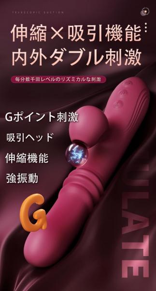 アダルトグッズ 大人のおもちゃ 電動バイブ 10段階振動+10段階吸引+10段階伸縮+スマート加温 Gスポット刺激 ダブル刺激 静音 防水 USB充電 女性用b216 画像1