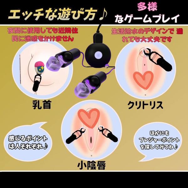 【乳首を2点同時刺激!20種振動】乳首バイブ 乳首ローター ダブルクリップ【ソフト挟み×20パターン×静音×USB充電】乳首責め チクニー 女性用 男性用 269 画像3