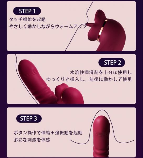舌舐めバイブ アダルトグッズ 大人のおもちゃ 自動伸縮ピストン 回転スイング機能 加熱機能 Gスポット刺激 10段階調整 高速振動 USB充電 静音 防水 女性用マッサージャーb220 画像3