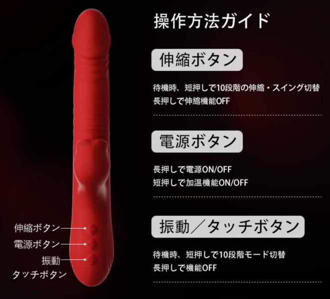 舌舐めバイブ アダルトグッズ 大人のおもちゃ 自動伸縮ピストン 回転スイング機能 加熱機能 Gスポット刺激 10段階調整 高速振動 USB充電 静音 防水 女性用マッサージャーb220 画像6