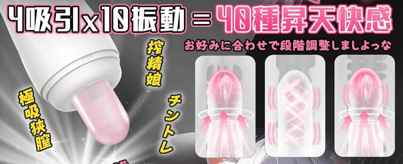 電動オナホール 吸引+振動+音声搭載 ネコ娘仕様 10種振動×4種吸引 デジタル表示スクリーン付 イヤホン付属164 画像4