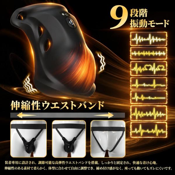 男性用 4in1 ウェアラブル振動器 9段階振動・加温機能・APP操作対応 立体フィット設計 通気性 シリコン素材 マグネット充電 生活防水 静音設計 装着タイプ 278 画像2