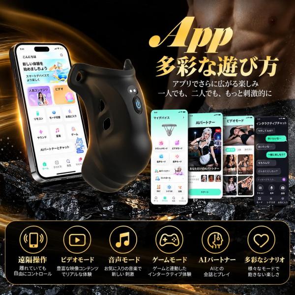 男性用 4in1 ウェアラブル振動器 9段階振動・加温機能・APP操作対応 立体フィット設計 通気性 シリコン素材 マグネット充電 生活防水 静音設計 装着タイプ 278 画像5