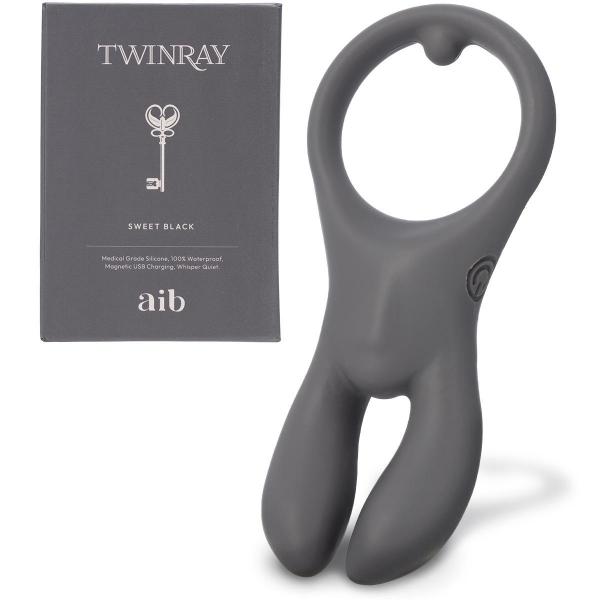 aib(アイブ)TWINRAY(ツインレイ)SWEET BLACK/パートナーと使えるバイブ/高周波モーター搭載 画像2