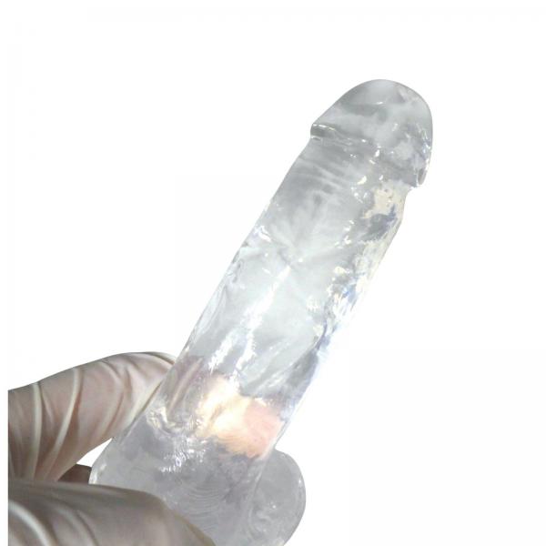 【高透明TPE】 リアル形状 標準Mサイズ(18cm)しっかり届く太さ3.8cm 弾力フィット吸盤付き(ハンズフリー対応) クリアF811 画像8