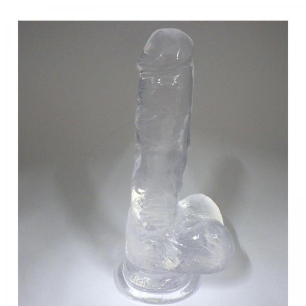 【高透明TPE】 リアル形状 標準Mサイズ(18cm)しっかり届く太さ3.8cm 弾力フィット吸盤付き(ハンズフリー対応) クリアF811 画像9