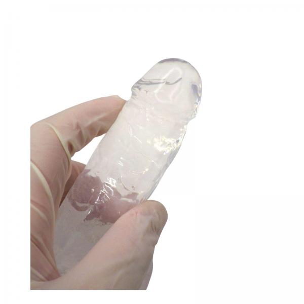 【高透明TPE】リアル形状 ミニサイズディルド S(15cm)手頃な太さ3.5cm 弾力フィット吸盤付き(ハンズフリー対応) クリアF812 画像8