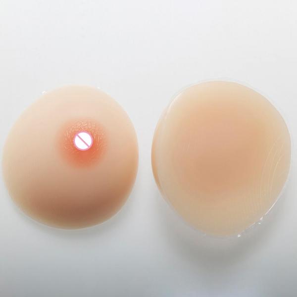 リアル感触シリコン製ブレストフォーム C~Dカップ相当（左右セット800g（400g×2）肌色-粘着タイプ 乳房 画像5