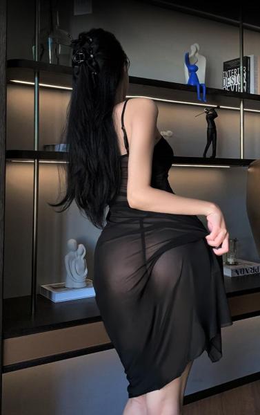 魅惑のシースルー キャミソールミニドレス アシンメトリーデザイン 大人ぽくセクシーな上品な透け感特別なひと時に F698 画像6