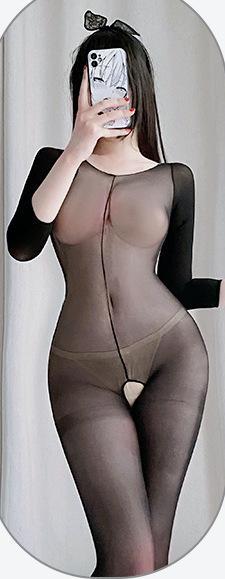 ボディーストッキング(黒) フリーサイズ オープンクロッチタイプ 超セクシー誘惑タイツ コスプレ 撮影 F373 画像8