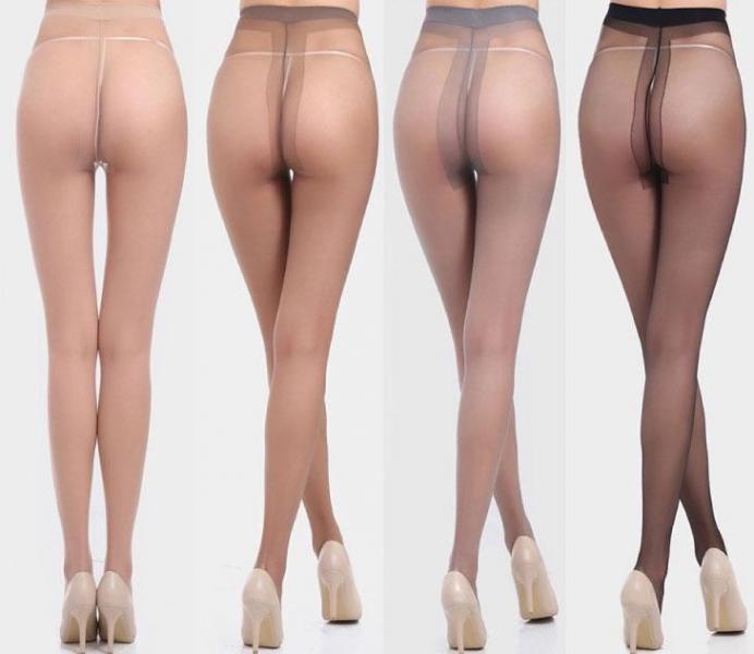 4色セット 8デニール極薄、前後T型タイプスルーストッキング 切り替え無しセクシーでミニスカやショートパンツにも美しい履き心地 F004 画像3