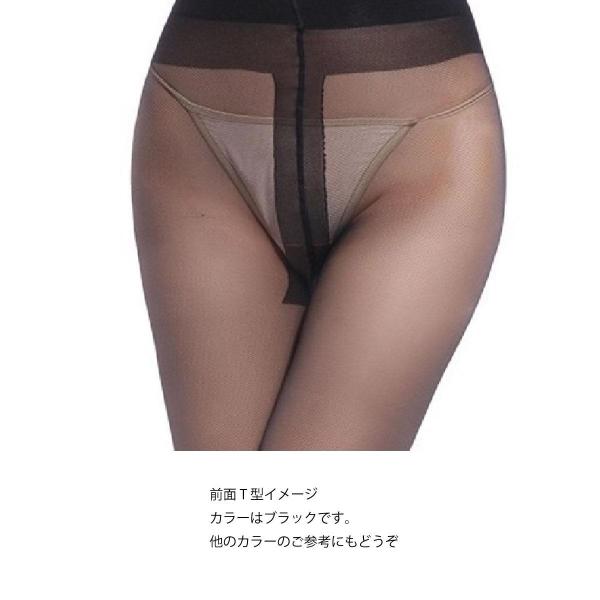 4色セット 8デニール極薄、前後T型タイプスルーストッキング 切り替え無しセクシーでミニスカやショートパンツにも美しい履き心地 F004 画像4