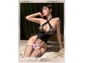 【即エロ/穴あき】 セクシー レオタード 黒 オープンクロッチ クロスネック ガーター一体型 サイドレス 全身網タイツ 過激 シースルー 緊縛 拘束 極薄 網ストッキング 誘惑 股あき エロランジェリー プレイ用 コスプレ 勝負下着 F545 画像3