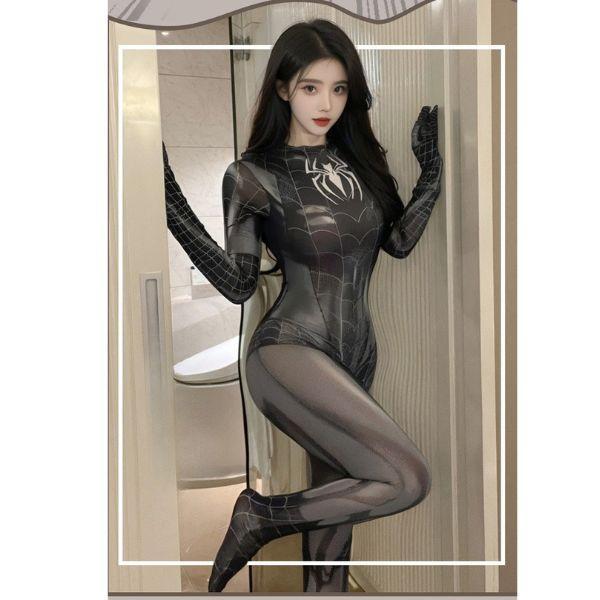 （713）ボディスーツ スパイダーマン （股部閉型へ改良品） 全身タイツ セクシー コスプレ 大人用 衣装 誘惑 過激 コスチューム コスプレ衣装 F713 画像11