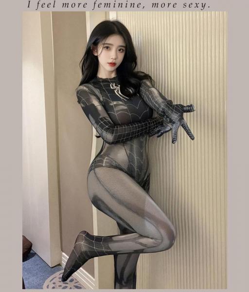 （713）ボディスーツ スパイダーマン （股部閉型へ改良品） 全身タイツ セクシー コスプレ 大人用 衣装 誘惑 過激 コスチューム コスプレ衣装 F713 画像3