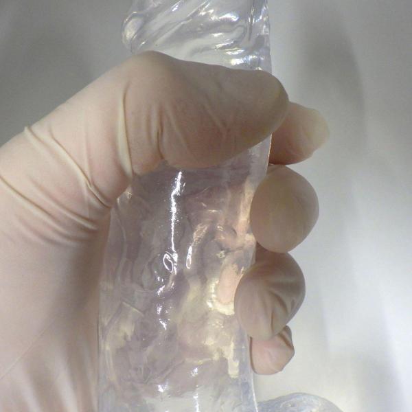 【高透明TPE】 リアル形状 迫力Lサイズ(20cm)ガッツリ届く極太4.5cm 弾力フィット吸盤付き(ハンズフリー対応) クリアF810 画像11