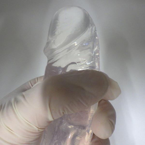 【高透明TPE】 リアル形状 迫力Lサイズ(20cm)ガッツリ届く極太4.5cm 弾力フィット吸盤付き(ハンズフリー対応) クリアF810 画像12