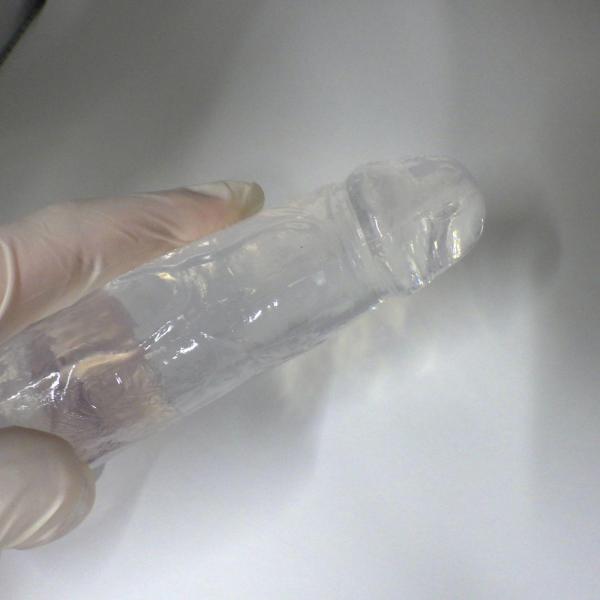 【高透明TPE】 リアル形状 迫力Lサイズ(20cm)ガッツリ届く極太4.5cm 弾力フィット吸盤付き(ハンズフリー対応) クリアF810 画像14