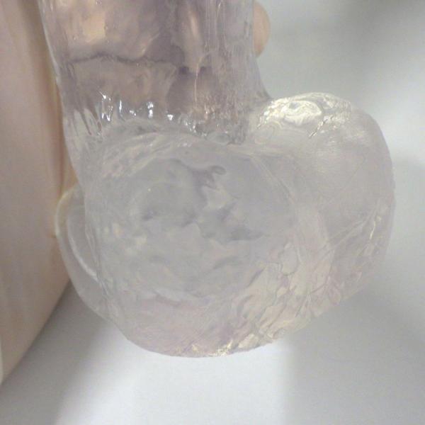 【高透明TPE】 リアル形状 迫力Lサイズ(20cm)ガッツリ届く極太4.5cm 弾力フィット吸盤付き(ハンズフリー対応) クリアF810 画像6