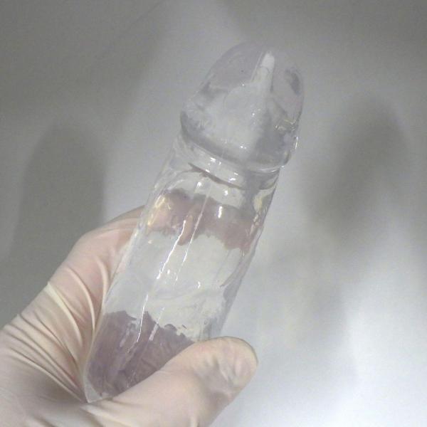 【高透明TPE】 リアル形状 迫力Lサイズ(20cm)ガッツリ届く極太4.5cm 弾力フィット吸盤付き(ハンズフリー対応) クリアF810 画像9