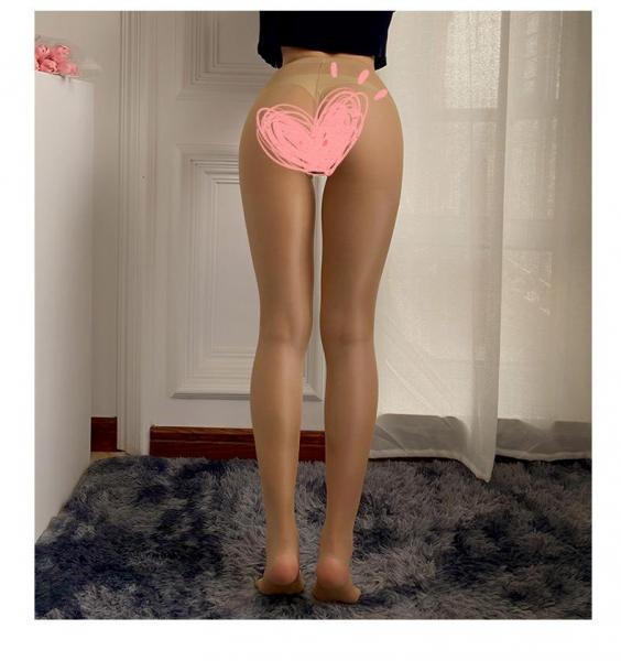 2枚セット セクシーストッキング (ベージュ、ブラック) オープンクロッチタイプ 12デニール 薄手 美脚を演出 通気性アップ F010 画像2