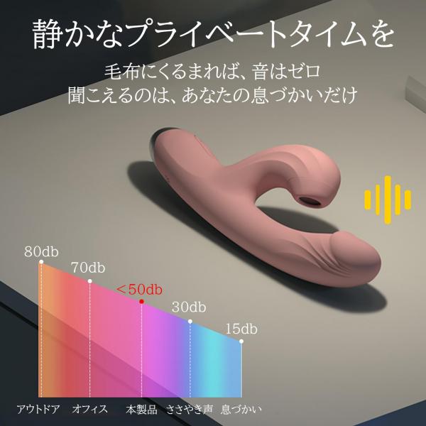 Sottoバイブ 吸引バイブ 女性用 電マ 42℃加熱 10種類激動モード 同時攻め 吸うやつ パワフル振動 完全防水 静音 USB充電式 食品級シリコン 柔らかい素材 日本語説明書付 秘密配送 クリ責め Gスポット対応 画像5
