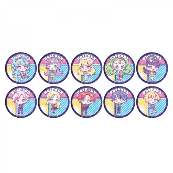 ホログラム缶バッジ（65mm）「アイドルランドプリパラ」02/アメリカンポップver.コンプリートBOX（全10種）（ミニキャライラスト）