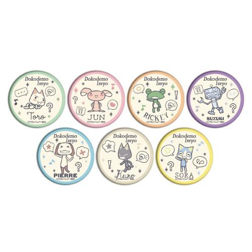 缶バッジ「どこでもいっしょ Design produced by Sanrio」03/DAY BY DAYver. コンプリートBOX（全7種）（イラスト）