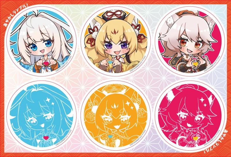 『あやかしランブル！』6周年記念 描き下ろしステッカーセット<三人娘>