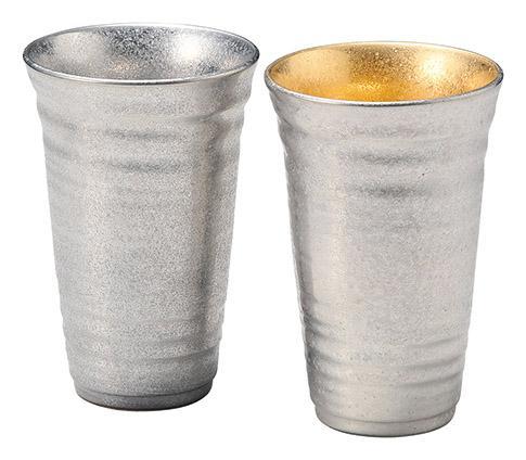 陶悦窯 プラチナ塗り ペア反ビア大（オリジナル木箱 827412 内祝い 結婚式 記念品 プレゼント 内祝 出産内祝い