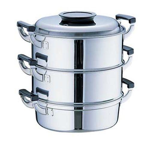 神子島製作所 桃印18-0丸型蒸器 27cm 3段