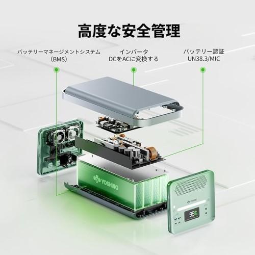 ヨシノパワージャパン YOSHINO POWER JAPAN YOSHINO B3000 SST 固体電池使用 ポータブル電源 AC出力3300W（定格） 6600W（瞬間最大） 容量2611Wh